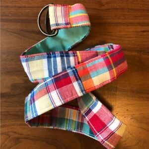 MADRAS PLAID BELT L COLORFUL CLASSIC PREPPY SUMMER IN THE HAMPTONS FAVORITE 🦞